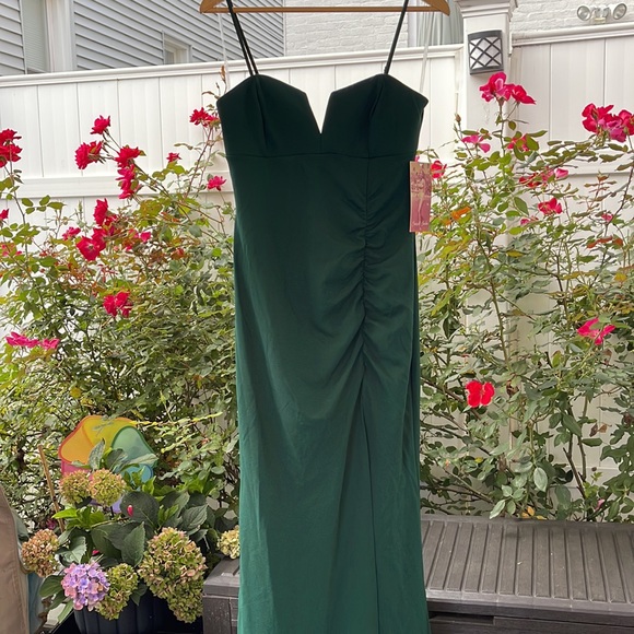 Emerald Sundae - Juniors' Notch-Neck Slit-Front Gown - Large - Picture 5 of 16